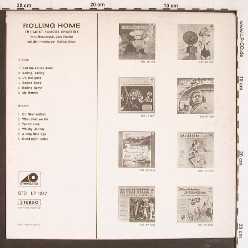 Roseneckh,Hans u.Jörn Harder: Rolling Home,Hamburger Sailing-Crew, Standard (STD-LP 1247), D Typ: LP Best.-Nr.: Y7313 Preis: 7,50 Euro