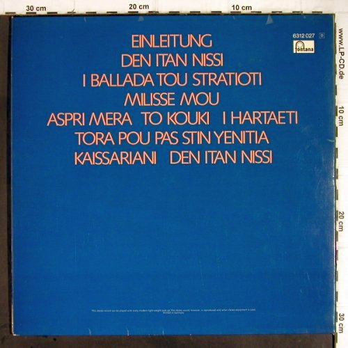 Mouskouri,Nana: Lieder meiner Heimat, Foc, Live, Fontana(6312 027), D, 1971 - LP - Y9173 - 7,50 Euro