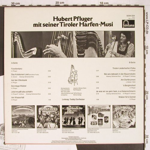 Pfluger,Hubert: Fröhliche Liederharfe, Fontana Musterplatte(9294 024), D, 1975 - LP - Y9393 - 7,50 Euro