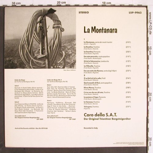 La Montanara - Coro Della S.A.T.: Der original Trientiner Bergsteiger, RCA Victor(LSP-9963), D, Ri,  - LP - Y9887 - 6,00 Euro