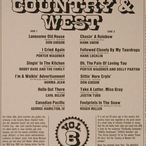 V.A.The Best Of Country & Western: Vol.6, RCA(26.21527), D, 1975 - LP - F2622 - 4,00 Euro