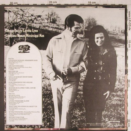 Twitty,Conway / Loretta Lynn: Lousiana Woman-Mississippi Man, MCA Coral(335), US,m-/vg+, 1973 - LP - F6357 - 4,00 Euro