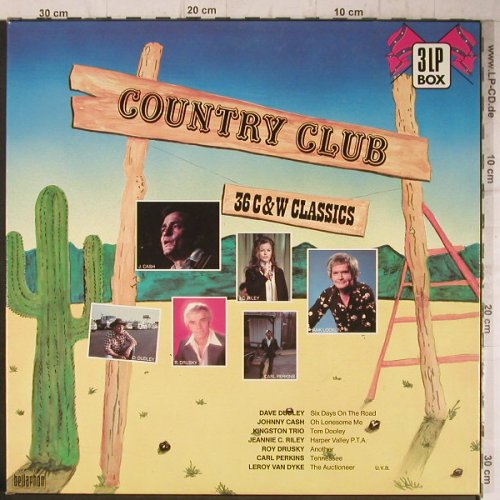 V.A.Country Club: Jimmy Dean ... Carl Perkins, Box, Bellaphon(3003), D, 1985 - 3LP - F8137 - 7,50 Euro