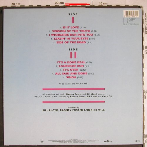 Foster & Lloyd: Version Of The Truth, m-/vg+, RCA(PL 90487), D, 1990 - LP - H8680 - 4,00 Euro