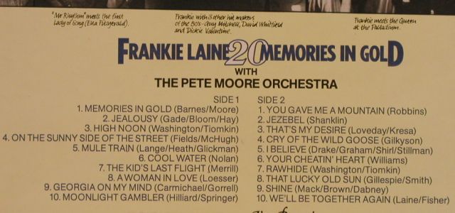 Laine,Frankie: 20 Memories In Gold, Polydor(2383 457), UK, 1977 - LP - H9633 - 4,00 Euro