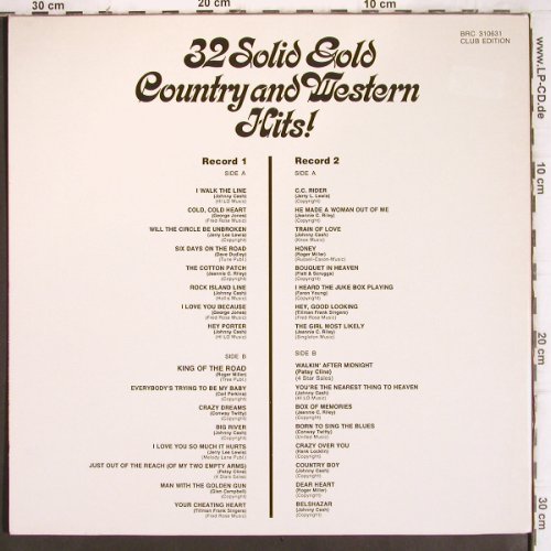 V.A.32 Solid Gold Country&WesternH.: Johnny Cash, George Jones..., Foc, BRC(310631), D, Club Ed, 1980 - 2LP - V1039 - 7,50 Euro