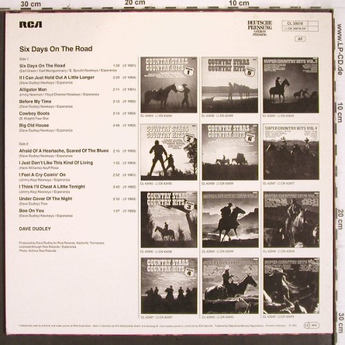 Dudley,Dave: Six Days on the Road, RCA Camden (CL 30078), D, 1981 Typ: LP Best.-Nr.: V1041 Preis: 6,00 Euro