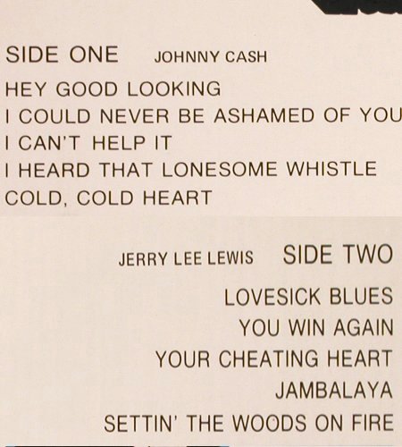 Cash,Johnny & Jerry Lee Lewis: sing Hank Williams, Bellaphon (BI 1572), D, Mono, 1971 Typ: LP Best.-Nr.: V1152 Preis: 9,00 Euro