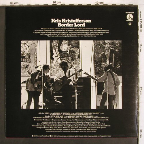 Kristofferson,Kris: Border Lord, Monument (MNT 64963), NL, 1974 Typ: LP Best.-Nr.: V1157 Preis: 7,50 Euro