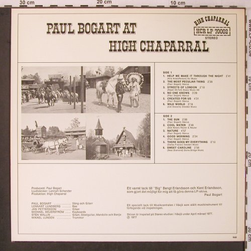 Bogart,Paul: At High Chaparral, HRC (HCR LP 70002), S, 1977 Typ: LP Best.-Nr.: X7028 Preis: 9,00 Euro