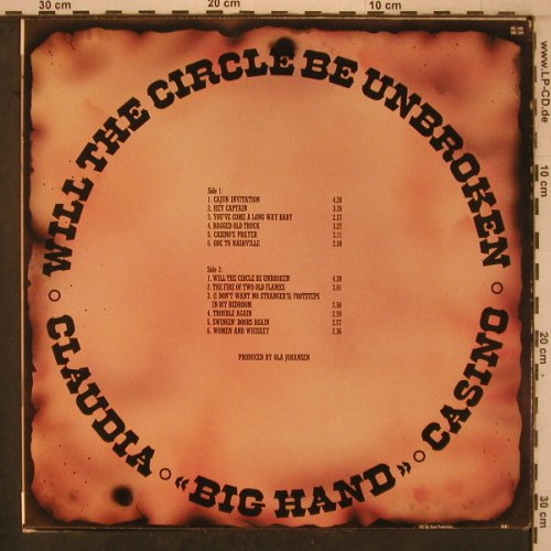 Claudia Big Hand Casino: Will The Circle Be Unbroken, Big Hand Records (BHL 14005), N Typ: LP Best.-Nr.: X7742 Preis: 9,00 Euro
