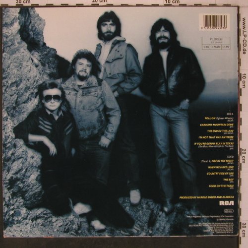 Alabama: Roll On, RCA (PL 84939), D, 1984 Typ: LP Best.-Nr.: X7839 Preis: 6,00 Euro