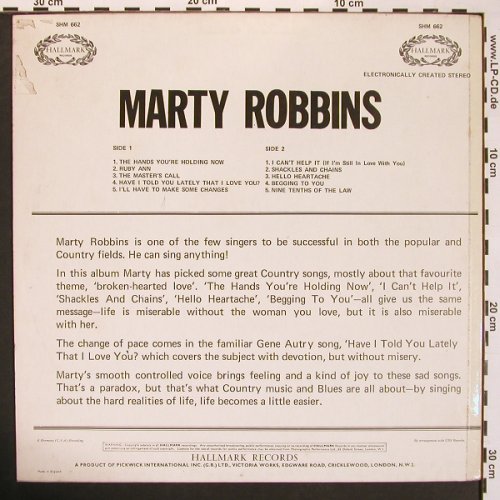Robbins,Marty: Same, Hallmark(HM 662), UK, 1970 - LP - X8585 - 6,00 Euro