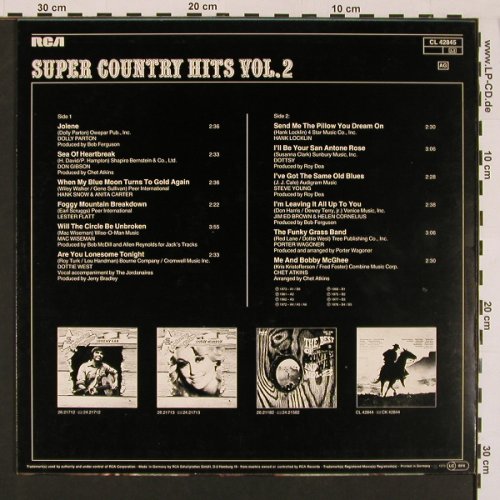 V.A.Super Country Hits Vol.2: Dolly Parton..Chet Atkins, 12 Tr., RCA(CL 42845), D, 1979 - LP - X8654 - 5,00 Euro