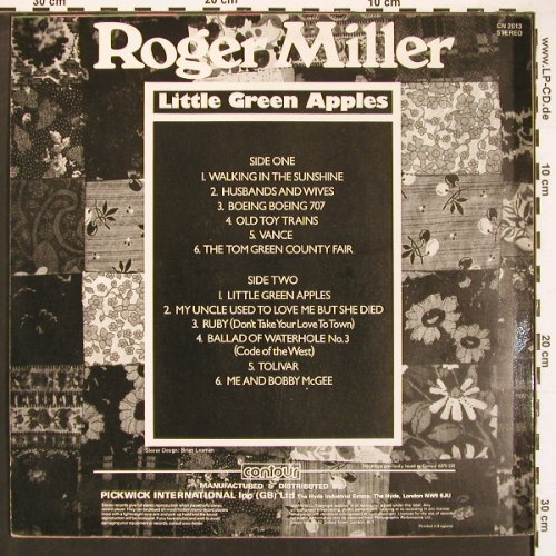 Miller,Roger: Little Green Apples, Contour (CN 2013), UK Typ: LP Best.-Nr.: X9230 Preis: 7,50 Euro