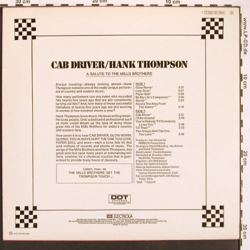 Thompson,Hank: Cab Driver, salute t.Mills Brothers, DOT(C 062-93 964), D, 1972 - LP - X9495 - 9,00 Euro