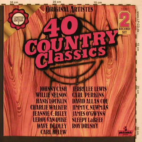 V.A.40 Country Classics: J.C.Riley... J.Cash, Lim Ed. 2, Foc, Pickwick(PLD 8011), UK,  - 2LP - X9861 - 7,50 Euro