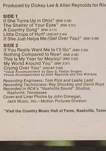 Lee,Dickey: Crying Over You, RCA (LSP-4857), US, co, 1973 Typ: LP Best.-Nr.: Y1629 Preis: 7,50 Euro