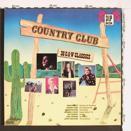 V.A.Country Club: Jimmy Dean ... Carl Perkins, Box, Bellaphon(3003), D, 1985 - 3LP - Y5056 - 7,50 Euro