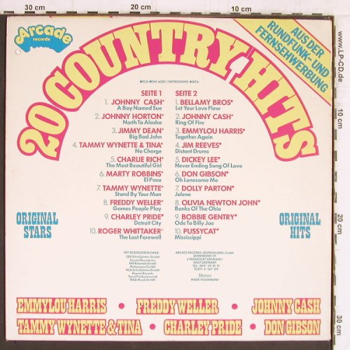 V.A.20 Country Hits: Johnny Cash...Pussycat, Arcade(ADE G 23), D, co, 1977 - LP - Y5434 - 5,00 Euro