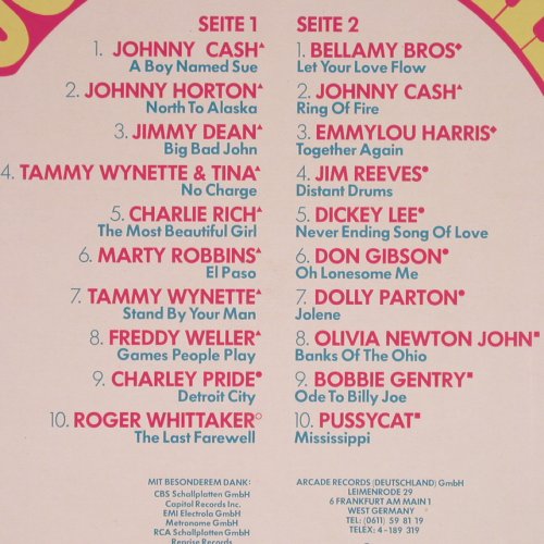 V.A.20 Country Hits: Johnny Cash...Pussycat, Arcade(ADE G 23), D, co, 1977 - LP - Y5434 - 5,00 Euro