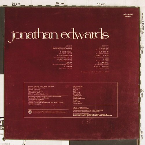 Edwards,Jonathan: Same, Atlantic, whMuster Promo (ATL 40 282), D, 1972 Typ: LP Best.-Nr.: Y5831 Preis: 7,50 Euro