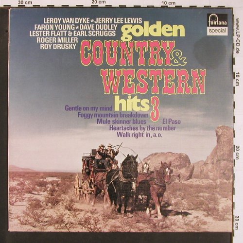 V.A.Golden Country & Western Hits 3: Faron Young.. Jerry Lee Lewis, 12Tr, Fontana(6430 036), NL, m-/vg+,  - LP - Y645 - 6,00 Euro