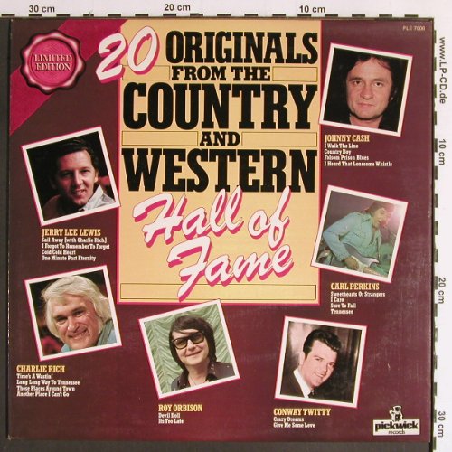 V.A.20 Originals Country-Western: Hall Of Fame, Cash,Perkins..., Pickwick(PLE 7006), UK,  - LP - Y6497 - 5,00 Euro