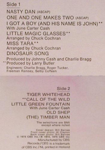 Cash,Johnny: The J.C.Children's Album, m /vg+, CBS (CBS 80 084), NL, 1975 Typ: LP Best.-Nr.: Y7494 Preis: 9,00 Euro