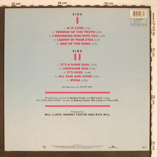 Foster & Lloyd: Version Of The Truth, m-/vg+, RCA (PL 90487), D, 1990 Typ: LP Best.-Nr.: Y9253 Preis: 5,00 Euro