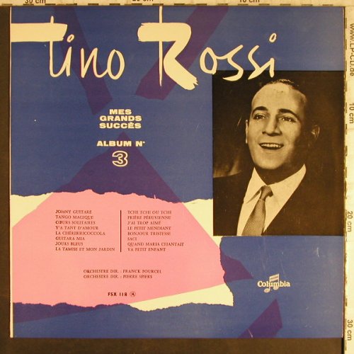 Rossi,Tino: Mes Grandes Succes,Album N°3, Columbia(FXS 118 M), F,  - LP - F9275 - 9,00 Euro