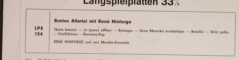 Ninforge,Rene & s.Musette-Ensemble: Buntes Allerlei mit, Austroton(LPE 134), CH,  - 10inch - H136 - 6,00 Euro