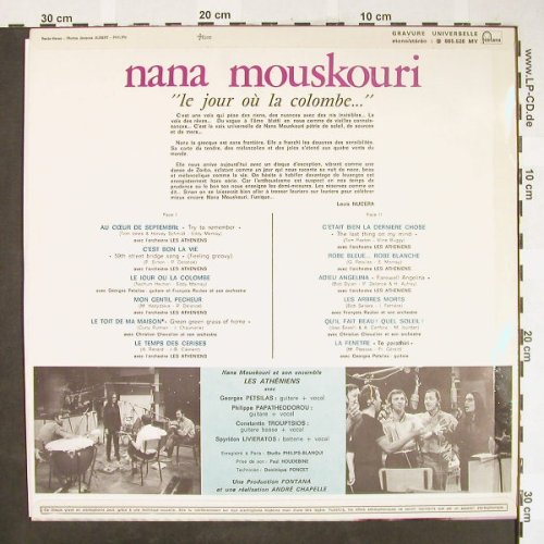 Mouskouri,Nana: Le Jour ou' la colombe, vg+/m-, Fontana(885.526 MY), F,  - LP - H1832 - 6,00 Euro
