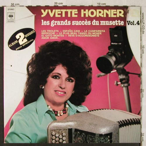 Horner,Yvette: Les grands succes du musette,Vol.4, CBS(88 462), F,Foc,woc, 1979 - 2LP - H3503 - 6,00 Euro