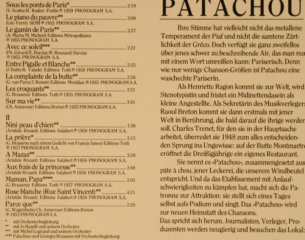 Patachou: Edition La Chanson Vol.X, Philips(9198 369), D, Ri,  - LP - H9376 - 5,50 Euro