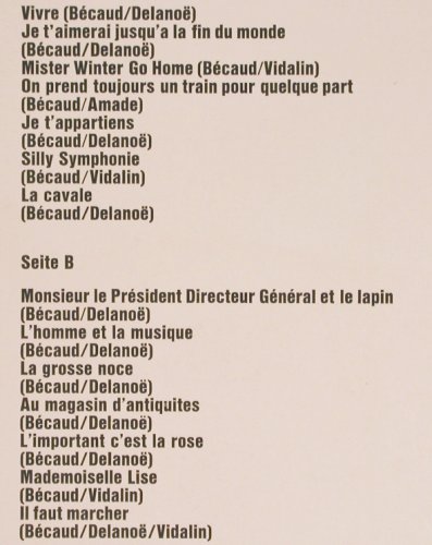 Becaud,Gilbert: Les Plus Grandes Succes 2, EMI Columbia (C 062-11 009), D, 1971 Typ: LP Best.-Nr.: V1252 Preis: 9,00 Euro