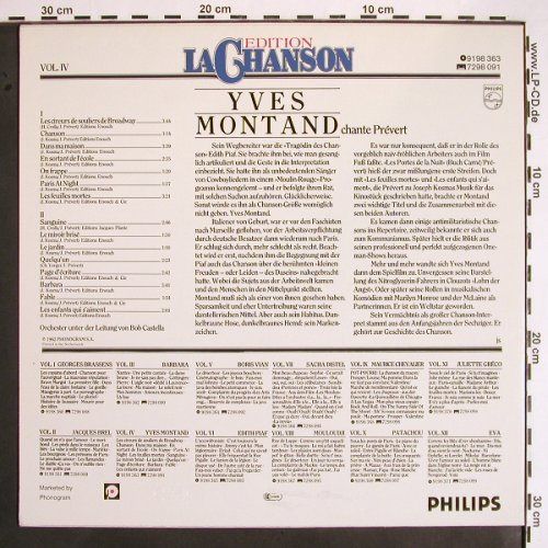 Montand,Yves: Edition La Chanson Vol.IV (1962), Philips(9198 363), D, Ri,  - LP - V1634 - 7,50 Euro