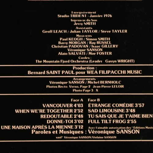 Sanson,Veronique: Vancouver,Foc, m /vg+, Elektra(ELK 52 031), D, 1976 - LP - V1997 - 5,00 Euro