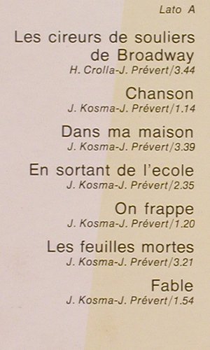 Montand,Yves: Canta Jaques Prvert (1962), Philips(9279 039), I, Ri,  - LP - V323 - 6,00 Euro