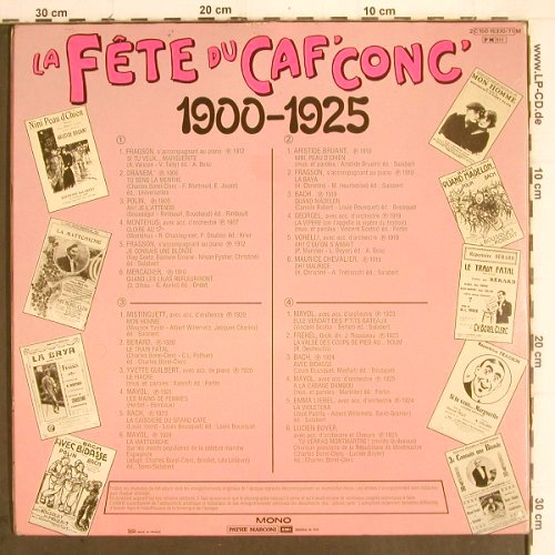 V.A.La Fete du Caf' Conc': 1900-1925,Fragson... Lucien Boyer, Pathe(C 150-15370/71), F, 1978 - 2LP - V345 - 9,00 Euro