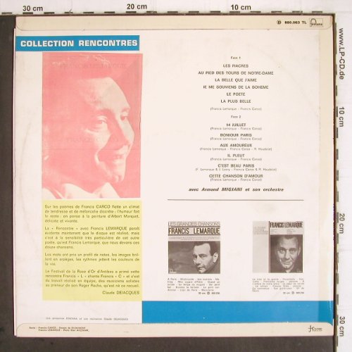 Lemarque,Francis: rencontre Francis Cargo, stoc, Fontana, stoc (680.063 TL), F, Mono Typ: LP Best.-Nr.: V396 Preis: 7,50 Euro