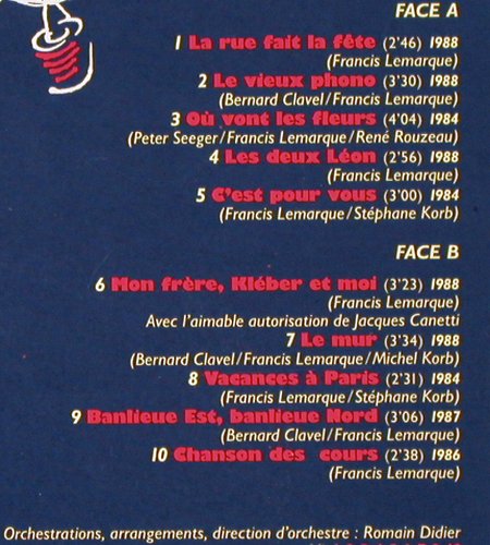 Lemarque,Francis: La Rue Fait la Fete, EPM (FDD 1023), F, 1988 Typ: LP Best.-Nr.: V398 Preis: 9,00 Euro
