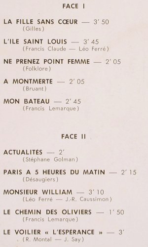 Marc et Andre: Chansons de, Pacific(LPD-A 1.288-Std), F, 1961 - 10inch - V402 - 9,00 Euro