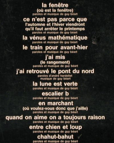 Guy Beart: La Fenetre-La Venus Mathemathique, Disques Temporel (GB 00006), F, m-/vg+, 1973 Typ: LP Best.-Nr.: V410 Preis: 6,00 Euro