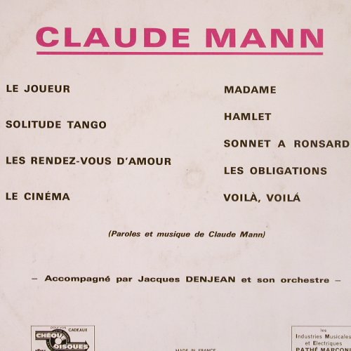 Mann,Claude: Same (Le Joueur), Path(AT 1136), F, 1963 - 10inch - V429 - 7,50 Euro