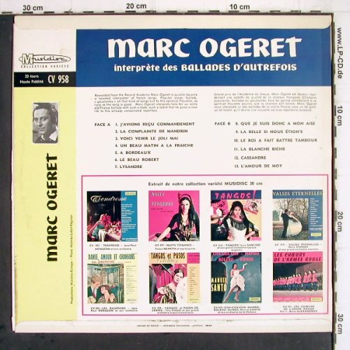 Ogeret,Marc: Ballades d'Autrefois,Interprete des, Musidisc(CV 958), F, stoc,  - LP - V448 - 7,50 Euro