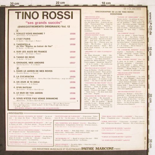 Rossi,Tino: Ses Grands Succes - Vol.12, Columbia(C 062-15612), F,  - LP - V450 - 9,00 Euro