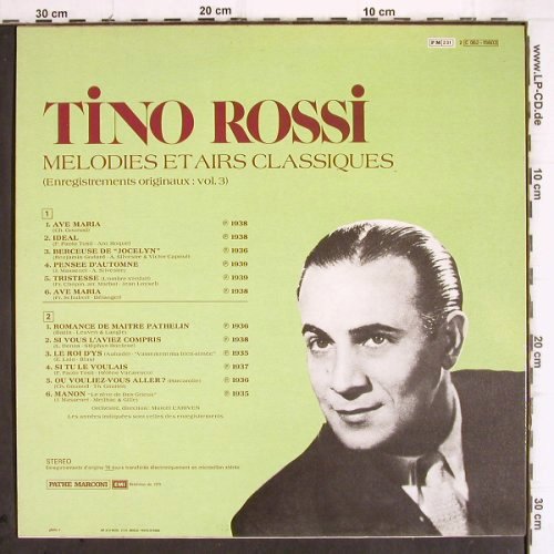 Rossi,Tino: Airs et melodies Classiques,vol.3, Columbia(C 062-15603), F, 1978 - LP - V462 - 9,00 Euro