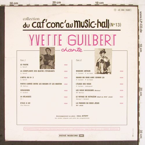 Guilbert,Yvette: Chante, No.13,  2*stoc, Columbia (C 054-15287), F Typ: LP Best.-Nr.: V479 Preis: 7,50 Euro