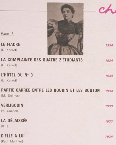Guilbert,Yvette: Chante, No.13,  2*stoc, Columbia (C 054-15287), F Typ: LP Best.-Nr.: V479 Preis: 7,50 Euro